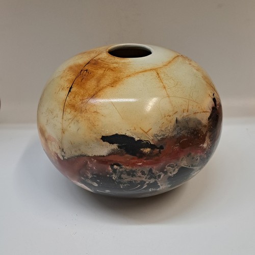 BS-060  Vessel, Saggar Fired 7.5x9.5 $275 at Hunter Wolff Gallery